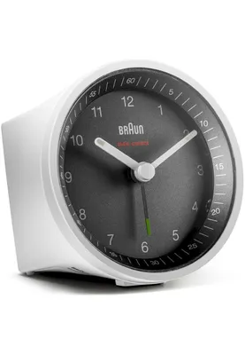 Obrázek produktu pro Braun BC07WB-DCF, Analogový budík, Kulatý, Černá, Bílá, Analog, Baterie, AA