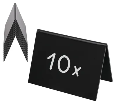 Kreidetafel als Tischaufsteller als A-Ständer im 10er Set von HMF in Schwarz
