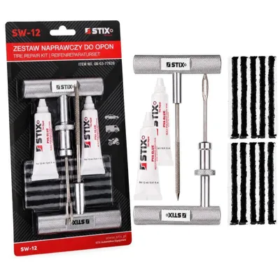 Immagine prodotto di Kit di riparazione pneumatici STIX SW-12 in confezione blister da 14 pezzi per pneumatici tubeless