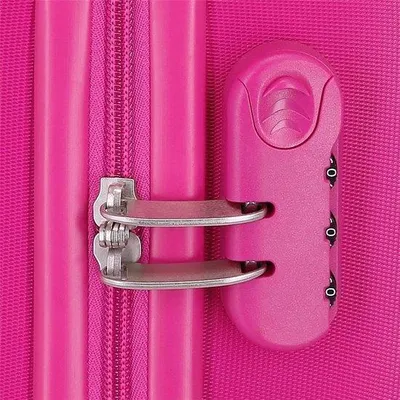 Productafbeelding van Reiskoffer Meisjes Klein Inclusief Make-up Tasje Fuchsiakleurig