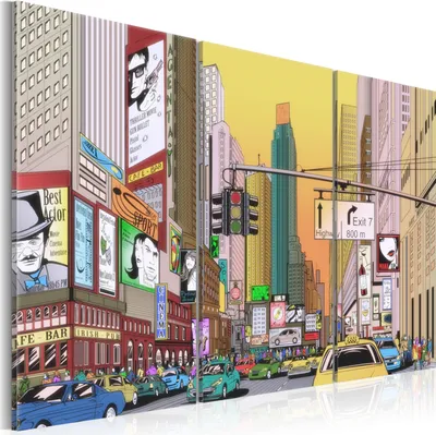 Produktbild von Modernes Wandbild 020111- 3 (120x80) - 3 Teilig Bilder Fotografie auf Vlies Leinwand Foto Bild Dekoration Wand Bilder Kunstdruck New York