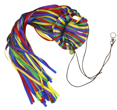 Immagine prodotto di Campanellino decorativo da esterno, a forma di arcobaleno, con nastro di raso e campanelli, lunghezza 114 cm