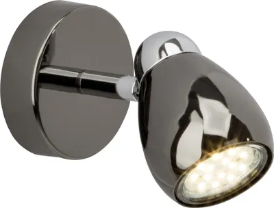Produktbild von BRILLIANT LED Wandleuchte Milano | moderner Wandstrahler | Metall | chrom/schwarz | Kopf schwenkbar | 1x GU10 max 3 W