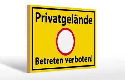 Produktbild von Holzschild Hinweis 30x20cm Privatgelände Betreten Verboten