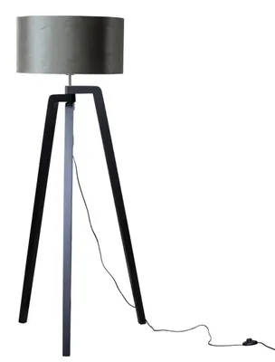 Produktbild von Stehleuchte Schwarz mit Grünem Samt Schirm 50cm Puros