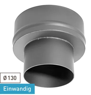Produktbild von Raik Rauchrohr / Ofenrohr Erweiterung 130mm - 200mm gussgrau