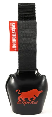 Produktbild von swisstrailbell® Fahrradklingel "Spain Edition" Deep Black: "Spanish ToroRojo Bell", schwarzes Band