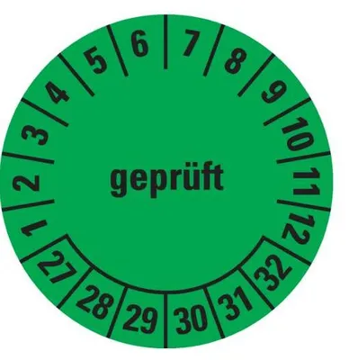 Produktbild von Dreifke® Prüfplakette  27-32, grün, ökologische Folie, selbstklebend, ...