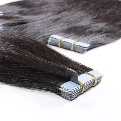 Immagine prodotto di hair2heart Premium Tape Extensions Capelli Grezzi Lisci - 10 pásků 2,5 g 50 cm Nero Naturale