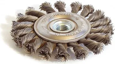 Image de Brosse métallique plate mèches torsadées 115 mm