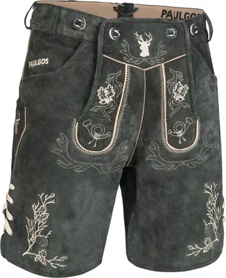 Produktbild von PAULGOS Herren Trachten Lederhose Kurz - HK3 - Echtes Leder - in 3 Farben erhältlich - Größe 44 - 60