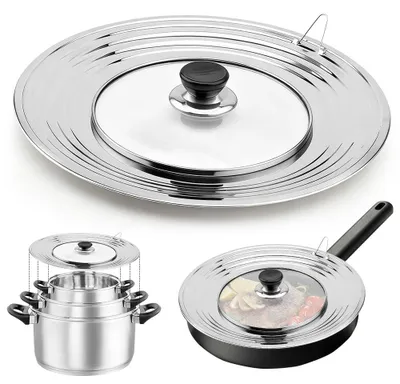 Universal-Topfdeckel aus Edelstahl & Glas, Ø 24–32 cm
