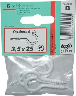 Image de Crochet Rilsanisé Blanc 3 X16 Sc - Vynex
