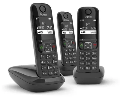 Immagine prodotto di Telefono cordless nero dect senza segreteria telefonica Gigaset AS690TRIONOIR