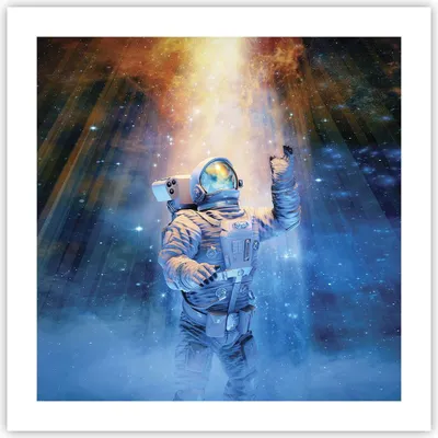 Produktbild von Poster - Poster ohne Rahmen - Astronaut Licht Kosmos - 50x50 cm - Wand Bild - Wanddeko - Wandbilder - Kunstposter - Wandposter - Bilder - Kunstdruck - Wanddekoration - Wandbild - P2XAC50x50-4672