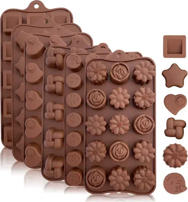 Produktbild von 6er Set Silikon Backform Schaber Pralinenform Schokoladenform