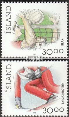 Produktbild von Briefmarken Island 1992 Mi 760-761 (kompl.Ausg.) postfrisch Sport
