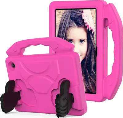 Produktbild von Kinder Schutzhülle für Amazon Fire HD 7" 2022, Leicht EVA-Schaum mit Griff Ständer Hülle Rosa