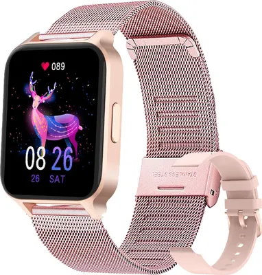 Produktbild von Smartwatch Damen,Fitness Tracker IP68 Wasserdicht mit  Aktivitätstracker Schlafmonitor,Sportuhr Fitnessuhr Pulsuhren Schrittzähler Android IOS