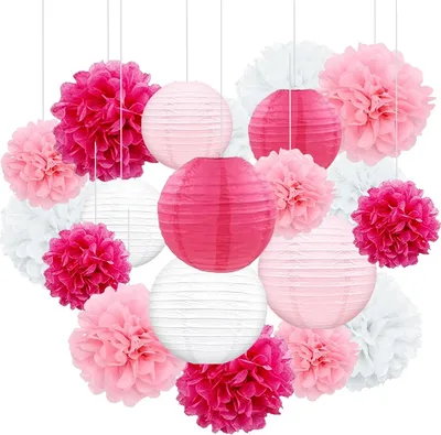 Imagen del producto de Guirnaldas decorativas colgantes para fiestas, farolillos de papel de seda, 10" y 8", 3 colores, para celebraciones