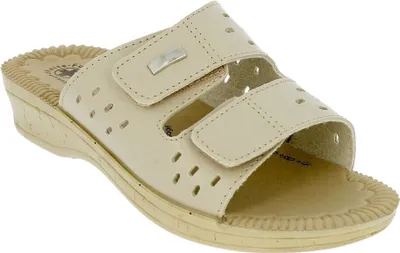 Produktbild von Damen Pantoletten Schlappen Latschen mit Soft Fußbett Sandalette 3 Farben BE54 Farben BEIGE Größe 37