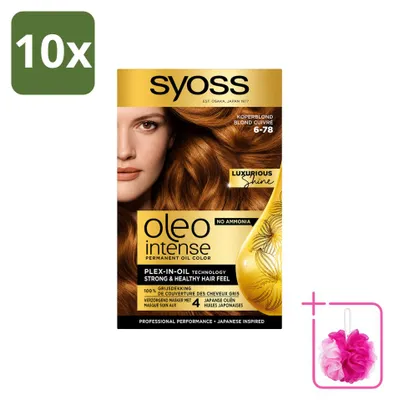 Produktbild von 10 x SYOSS Oleo Intense 6-78 Permanente Haarkleuring Koperblond - Sparpackung - 10 Stücke