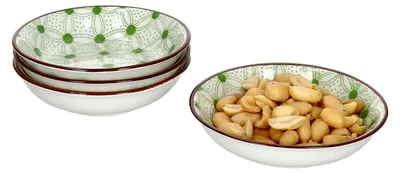 Produktbild von 4er Set Lime Rio Schalen flach Ø9,5 cm Grünes Dekor Dessert-Bowl Ritzenhoff