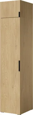 Kleiderschrank, Drehtürenschrank Eiche mit Ablageflächen und Kleiderstangen Breite 50 cm