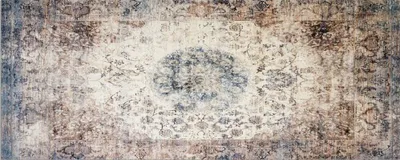 Produktbild von Küchenläufer Vintage Ornamente beige rutschfester Flur Teppich