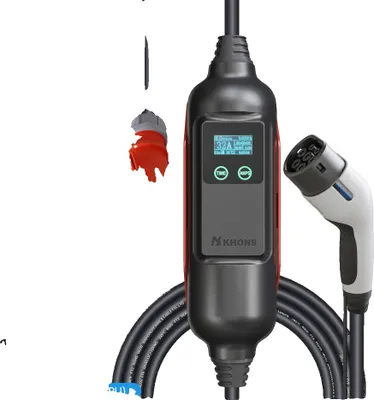 Zdjęcie produktu dla Ładowarka Khons EV, moc wyjściowa 22 kW, regulowany prąd od 6 A do 32 A, 22 kW 32 A 3-fazowa, TYP2