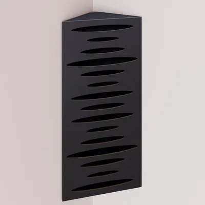 Immagine prodotto di Confezione da 2 – Trappola acustica angolare stretta con rivestimento in velluto | 50x23x10 cm | Riflessione - Isolamento acustico | [PULSE - Nero | Nero]