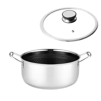 Obrázek produktu pro YEZEY Profesionální indukční hrnec Nepřilnavý 2,8 L 20 cm S poklicí Nerezová ocel Mitsu Hybrid PFOA a PFOS bez Voštinový vzor HEX