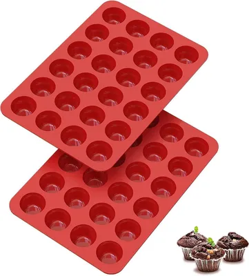 Produktbild von Silikon Muffinform für 24 Muffins - 2er Set, Antihaft, 100% lebensmittelechtes Silikon