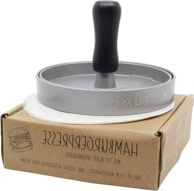 Image de Set de moules à hamburger, 51 pièces, aluminium argenté, Ø 11 cm