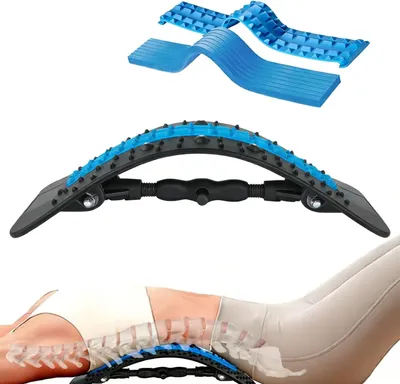 Image de Appareil de traction dorsale avec points de massage, réglable en hauteur, support lombaire, pour les hernies et les sciatiques
