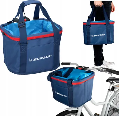 Zdjęcie produktu dla Dunlop KOSZYK ROWEROWY materiałowy na kierownicę montaż na KLICK granatowy