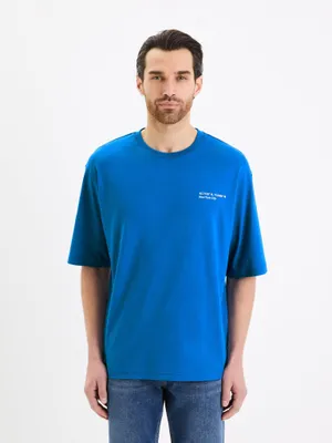 Produktbild von Celio Blaues Baumwoll-T-Shirt von Gesympa L