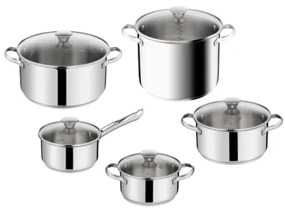 Produktbild von Tefal H054AS55 Tägliches Kochgeschirr-Set, 10-teilig, Induktion, Edelstahl