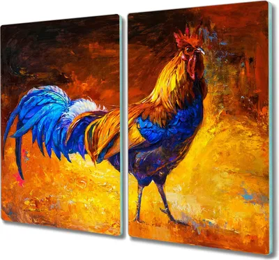 Produktbild von Coloray Herdabdeckplatte 2x30x52 cm Schneidebrett Kochplattenabdeckung Küchenbrett Hackbrett - Tier Vogel