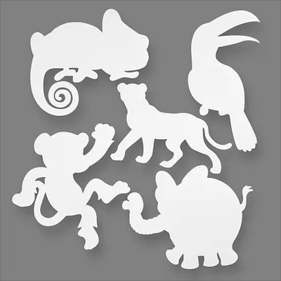 Image de Animaux de la jungle, H 14-25 cm, L 12-23 cm, 16 pièces, 230 g