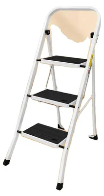 Produktbild von Teleskopleiter, rutschfestes Design, robuster Metallrahmen, 3-Stufen-Hocker