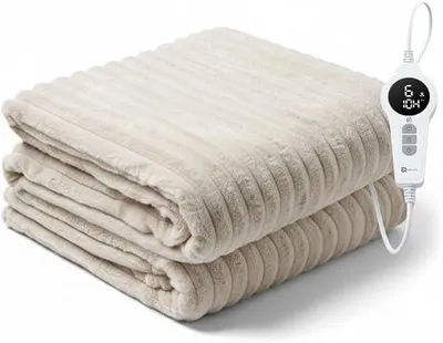 Imagen del producto de Silecomplaza, manta calefactora por infrarrojos, 200 x 180 cm, color taupe nórdico