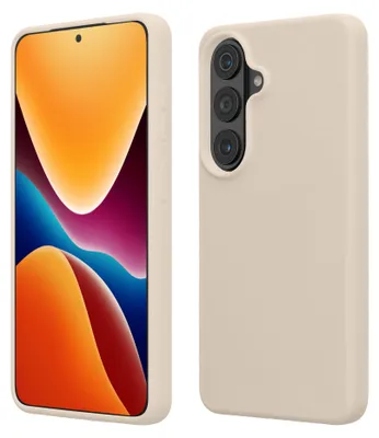 Produktbild von kwmobile Handyhülle für Samsung Galaxy S26 Hülle - Case Silikon - Kabelloses Laden - Schutzhülle Cover in Creme matt