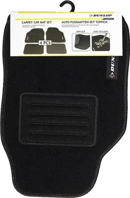Produktbild von Dunlop Autoteppich-set 99624 4 Stücke Schwarz Schwarz One Size