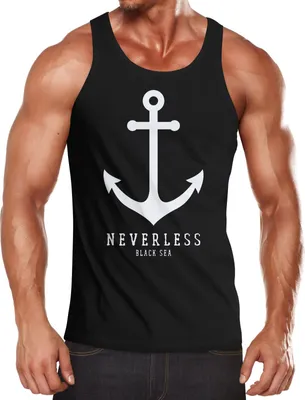 Produktbild von Herren Tank-Top Anker Muskelshirt Muscle Shirt Neverless® schwarz M