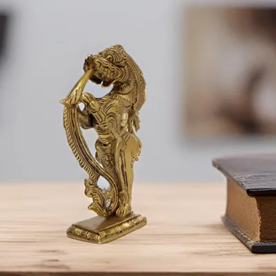 Messing Yali-Figur, mythologische Leogryph, 7,6 cm