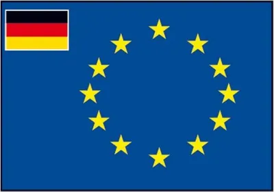 Produktbild von Talamex Europäer Mit Kleiner Deutschlandflagge Blau 50 x 75 cm Blau 50 x 75 cm
