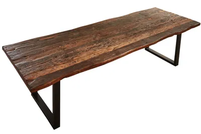 Produktbild von Baumkantentisch Rough Wood Platte 300 cm U-Gestell schwarz Ramon