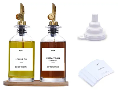 Ölflaschen-Set aus Glas, 350 ml, 2er-Pack, Gold