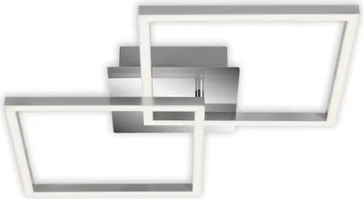 Produktbild von BRILONER FRAME LED Deckenleuchte, in Stufen dimmbar, Schwenkbar, Warmweißes Licht, Memoryfunktion, silberfarbig, 62 x 36,8 x 7,3 cm